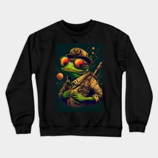 Psychedelic Frog  wearing sunglasses Crewneck Sweatshirt